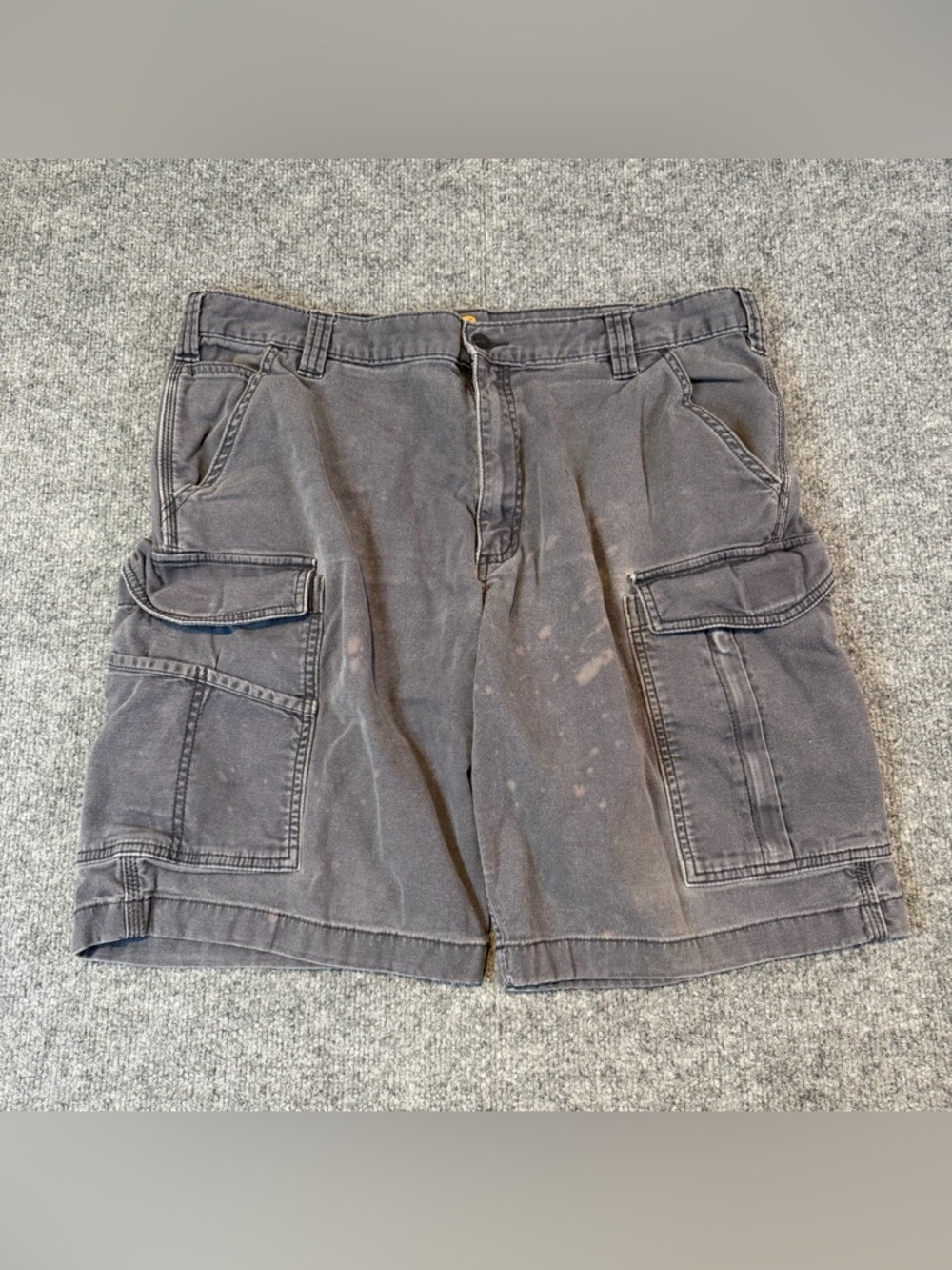 Carhartt Cargo Shorts Mens 38 Gray Naked Fit Distressed Workwear Utility
